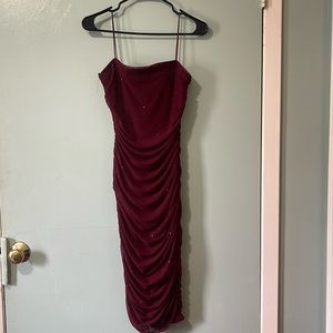 Juniors' Ruched Glitter Mesh Dress - wore once
